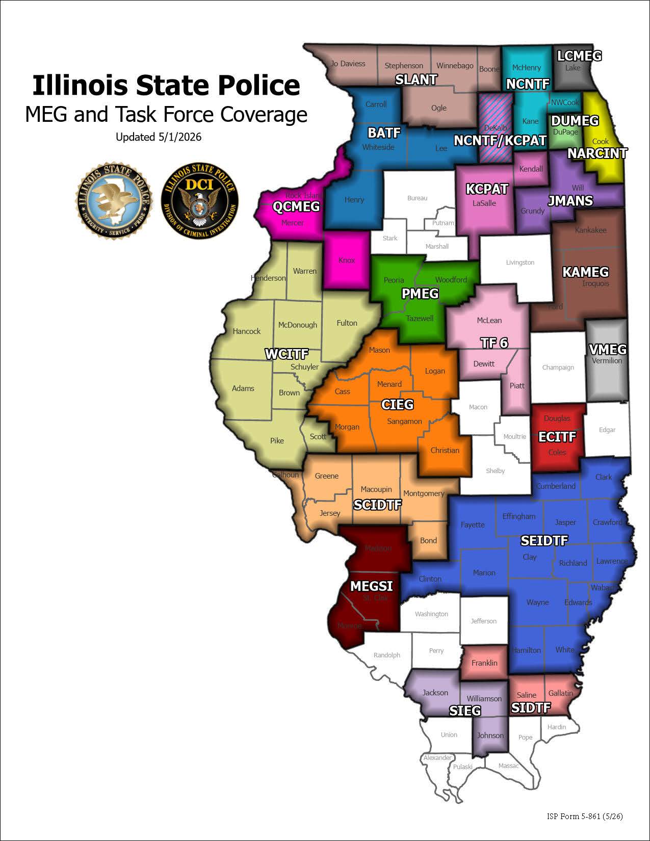 Illinois Drug Enforcement Multi-Agency Task Force Coverage Map